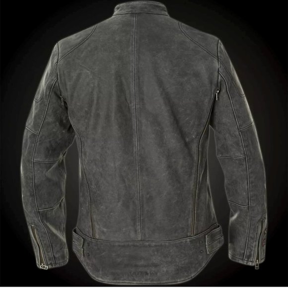 AFFLICTION Leather BLACK MOON RIDERS JACKET Grey - Picture 6 of 11